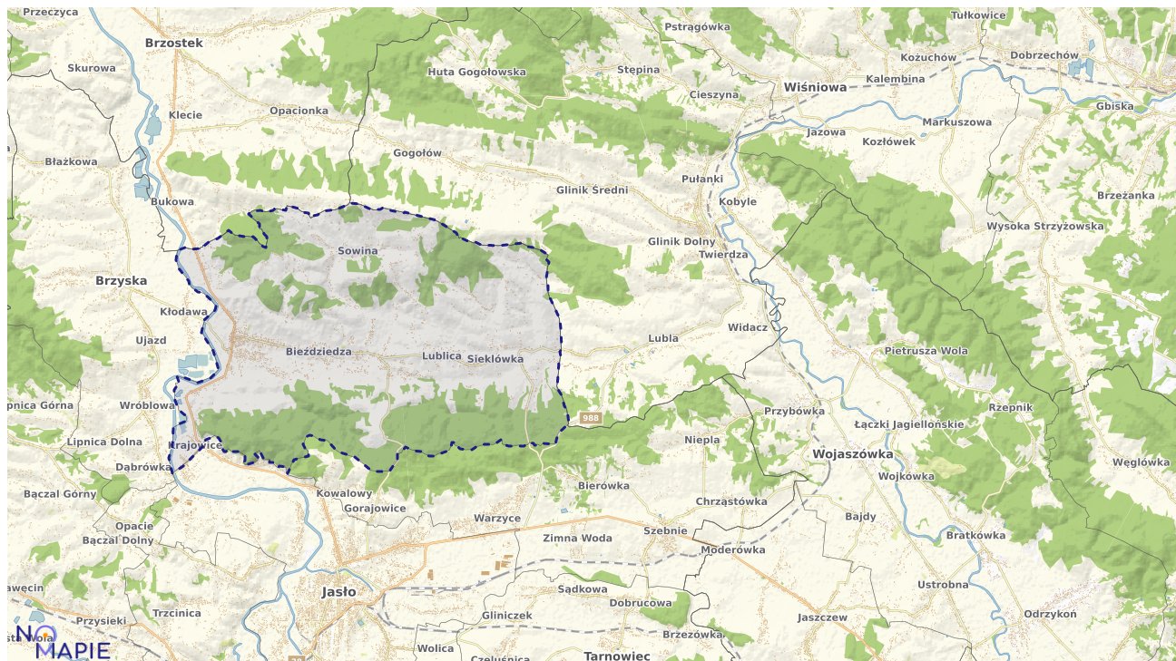 Mapa obszarów ochrony przyrody Kołaczyc