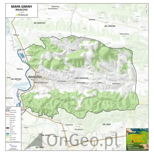 Mapa gminy Kołaczyce